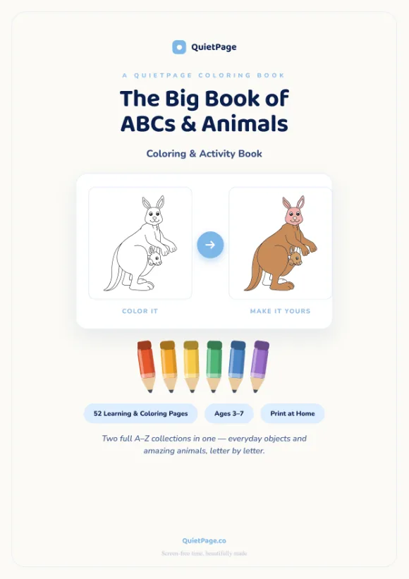 ABCs & Animals coloring book cover