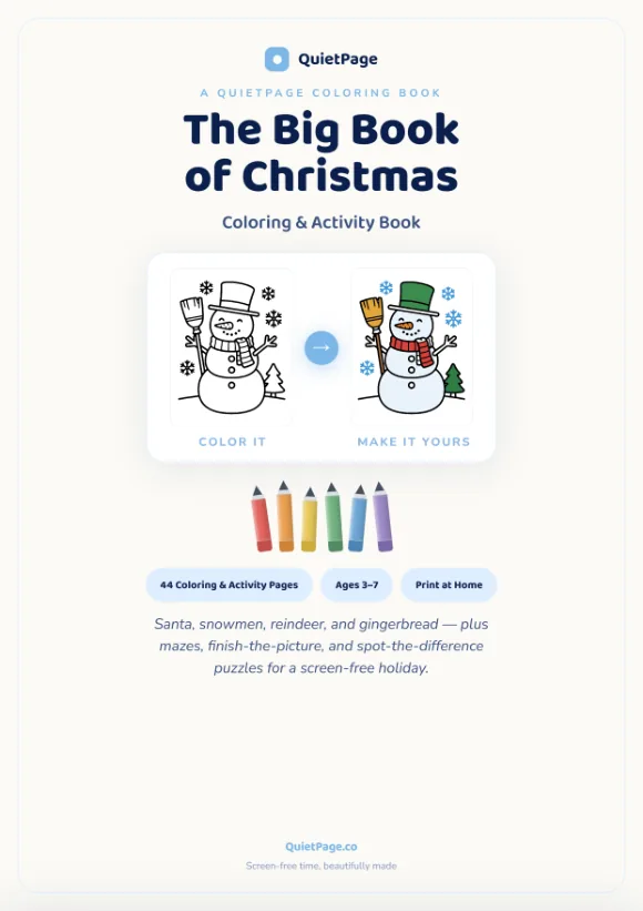 Christmas coloring book cover
