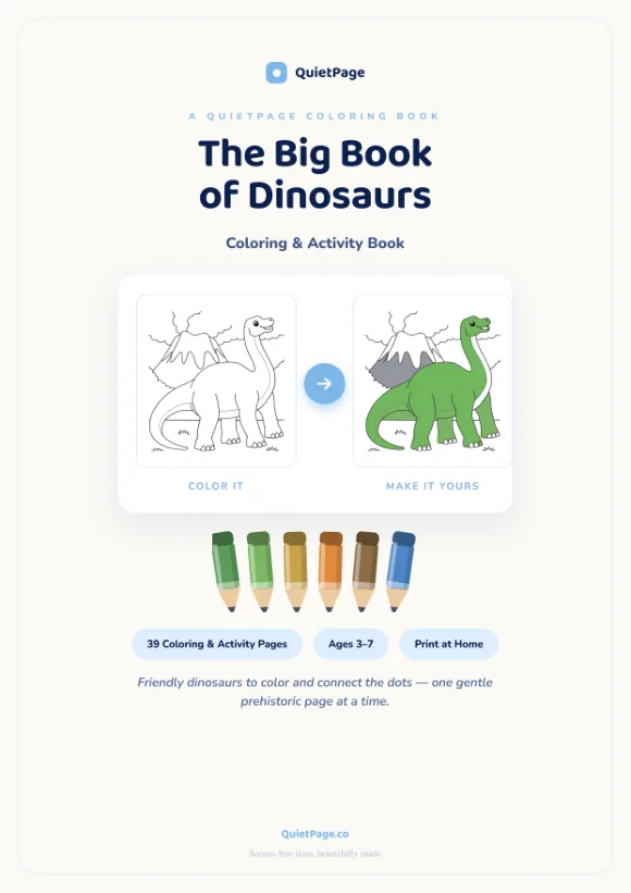Dinosaurs coloring book cover