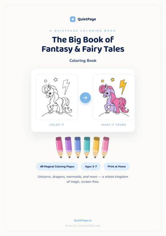 Fantasy & Fairy Tales coloring book cover