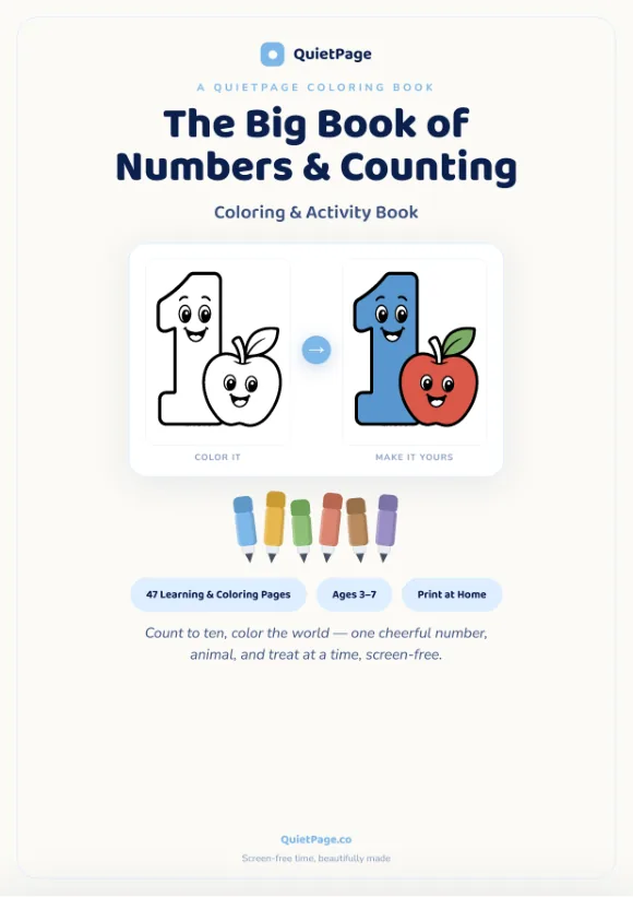 Numbers & Counting coloring book cover