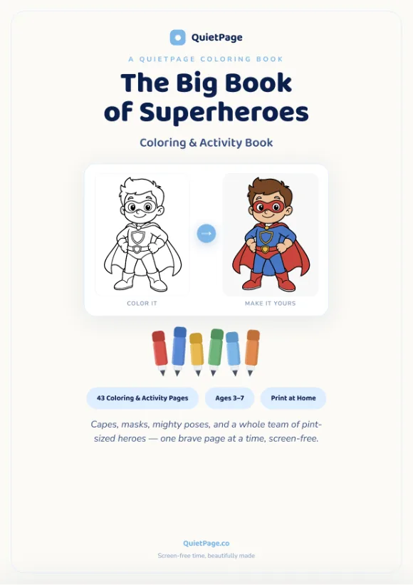 Superheroes coloring book cover