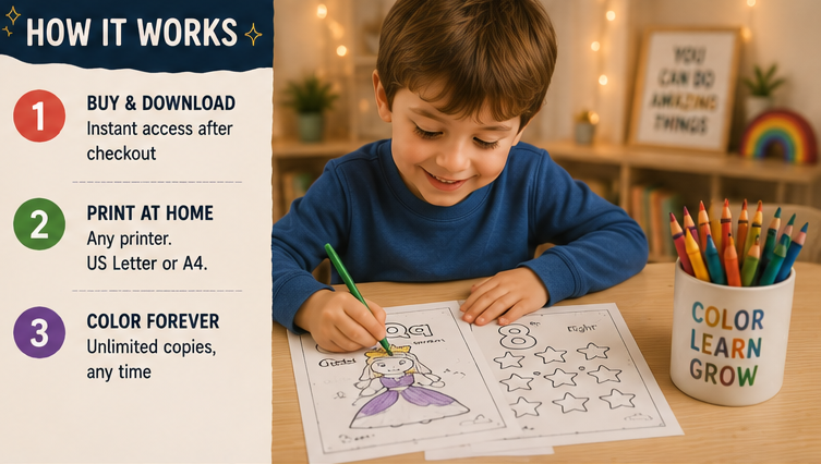 Quiet Page Alphabet & Numbers Vol. 2 Activity Bundle — 54 Screen-Free Printable Pages