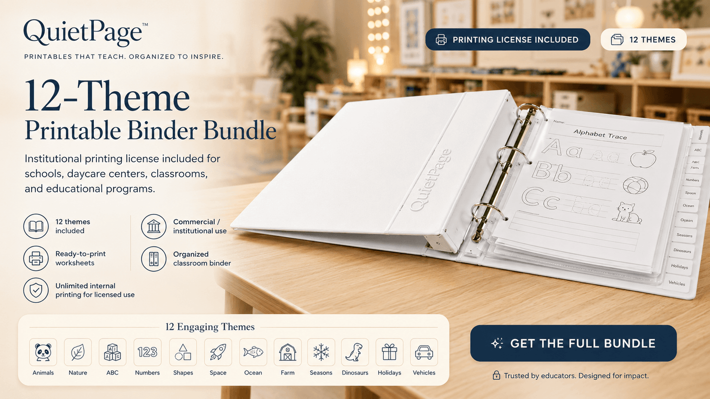 QuietPage™ Classroom & Daycare Premium Unlimited Printing License