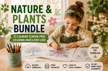 Quiet Page Nature & Plants Activity Bundle — 53 Screen-Free Printable Pages