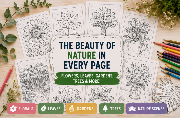 Quiet Page Nature & Plants Activity Bundle — 53 Screen-Free Printable Pages