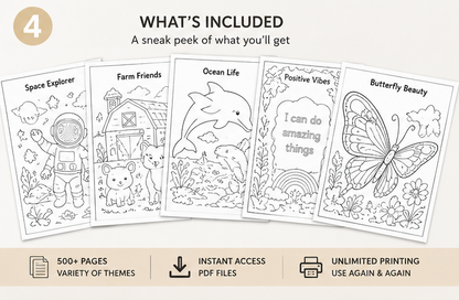 Quiet Page General Coloring Activity Bundle — 39 Screen-Free Printable Pages
